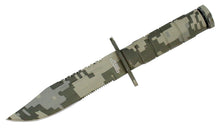 Load image into Gallery viewer, Defender Xtreme Digital Gray Camo Survival Knife with Sheath 9091
