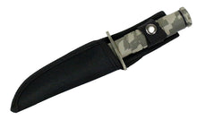 Load image into Gallery viewer, Defender Xtreme Digital Gray Camo Survival Knife with Sheath 9091