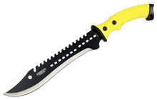 Load image into Gallery viewer, Defender Xtreme Full Tang Hunting Knife with Black/Yellow Rubber Handle 9277

