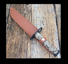 Load image into Gallery viewer, Defender Desert camo Bayonet Hunting Knife with Sheath 9296
