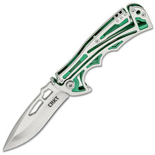 Load image into Gallery viewer, COLUMBIA RIVER CRKT NIRK TIGHE FLIPPER KNIFE SATIN BLADE GREEN STAINLESS CR5241