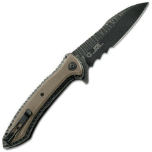 Load image into Gallery viewer, COLUMBIA RIVER CRKT ERIC OCHS FLIPPER KNIFE BLACK STONEWASHED COMBO BLADE CR5381
