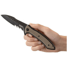 Load image into Gallery viewer, COLUMBIA RIVER CRKT ERIC OCHS FLIPPER KNIFE BLACK STONEWASHED COMBO BLADE CR5381
