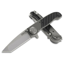 Load image into Gallery viewer, COLUMBIA RIVER CARSON FOLDING KNIFE TANTO PLAIN STAINLESS STEEL BLADE CRM4002