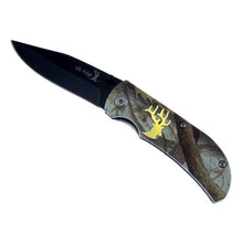 Load image into Gallery viewer, ELK RIDGE KNIVES FOLDING CAMO LINERLOCK KNIFE STAINLESS BLADES ALUMINUM ER118CA
