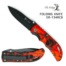 Load image into Gallery viewer, ELK RIDGE BLACK 440 STAINLESS BLADE WITH DUAL THUMB STUDS FOLDING KNIFE ER134RCB
