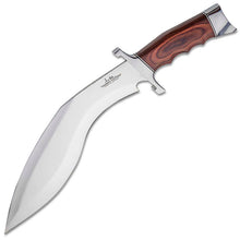 Load image into Gallery viewer, GIL HIBBEN KUKRI FIGHTER KNIFE CURVED STEEL BLADE PAKKAWOOD HANDLE SHEATH GH5095
