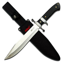 Load image into Gallery viewer, MTECH USA 15&quot; BOWIE KNIFE SATIN TITANIUM BLADES PAKKAWOOD HANDLES SHEATH MT2004
