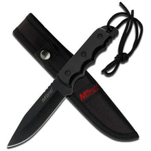 Load image into Gallery viewer, MTECH KNIVES LIGHTWEIGHT HUNTER BLACK FULL TANG HUNTING KNIFE SHEATH MT2035BK