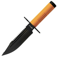 Load image into Gallery viewer, MTECH USA 10.75&quot; KNIFE BLAZE ORANGE SURVIVAL KIT HUNTING NYLON SHEATH MT2068OR
