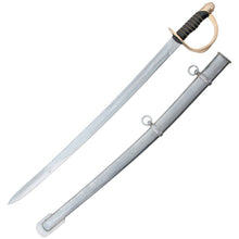 Load image into Gallery viewer, CAVALRY SWORD UNSHARPENED STEEL BLADE BRASS HAND GUARD W/ STEEL SCABBARD PA1002

