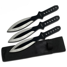 Load image into Gallery viewer, PERFECT POINT FULL TANG TACTICAL 3 THROWING KNIVES STAINLESS SHEATH PP-114-3SB
