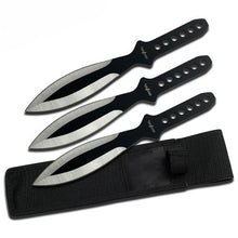 Load image into Gallery viewer, PERFECT POINT FULL TANG TACTICAL 3 THROWING KNIVES STAINLESS SHEATH PP-114-3SB