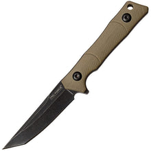 Load image into Gallery viewer, TAC FORCE SURVIVAL CAMPING NECK KNIFE TAN BLACK STAINLESS TANTO BLADE TFFIX003TN
