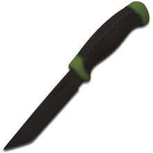 Load image into Gallery viewer, USMC TACTICAL TANTO KNIFE BLACK CARBON STEEL BLADE RUBBER HANDLE SHEATH UC3403
