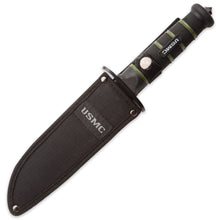 Load image into Gallery viewer, United Cutlery USMC Blackout Fixed Blade Knife + Sheath UC3156