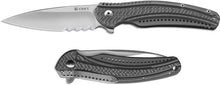 Load image into Gallery viewer, CRKT Columbia River Ken Onion Ripple Folder, Combo Blade, Gray S/S Bld CRK406GXS
