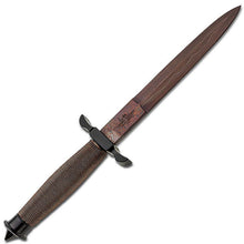 Load image into Gallery viewer, GIL HIBBEN HELLFYRE SHADOW DAGGER DAMASCUS BLADE COPPER WRAPPED HANDLE gh0441rd
