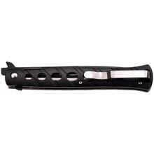 Load image into Gallery viewer, MTECH 9&quot; BLACK STEEL ITALIAN STILETTO TACTICAL FOLD POCKET HUNTING KNIFE mt317
