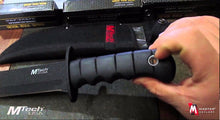 Load image into Gallery viewer, MTech MT096 14&quot; BIG Fixed Black Blade Bowie Knife,Finger Grip Handle &amp; Sheath!
