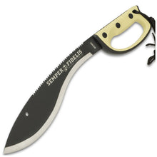 Load image into Gallery viewer, USMC SEMPER FIDELIS SAWBACK KUKRI KNIFE RUBBER HANDLE STAINLESS BLADES uc3469
